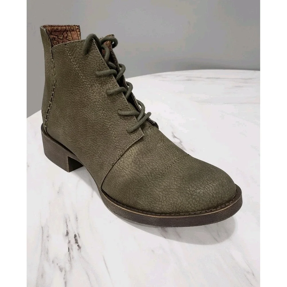 NEW NO BOX SIZE 7 Blowfish Malibu Kinder Ankle Womens Olive Green Lace Up Boots
